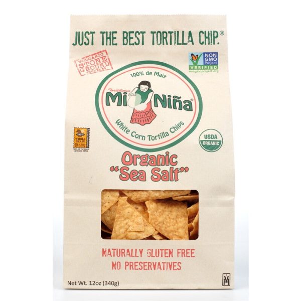 Tortilla Chips, Sea Salt, Organic, 12 oz pkg Online Hot Sale